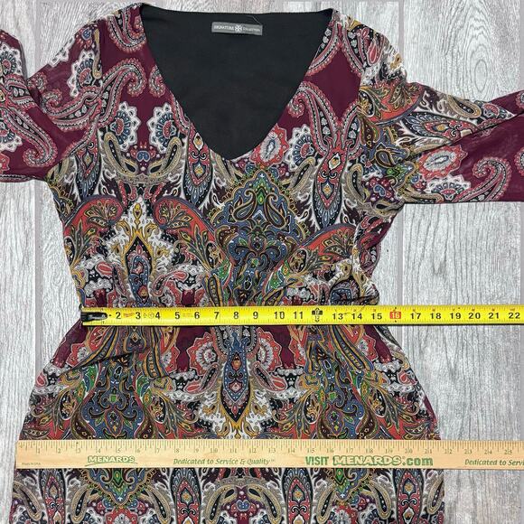 Signature‎ Collection Women's Maxidress Medium Burgundy Paisley - Picture 10 of 10
